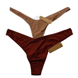 SKIMS Jelly Sheer Thongs Lot of 2 Sienna Saffron Medium